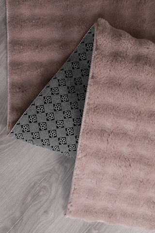 Bubble Oval Yumuşak Peluş Kaymaz Salon Oturma Odası Balkon Halısı Yolluk Pembe