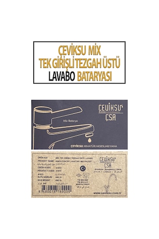 Mix Tek Girişli Model Tezgah Üstü Lavabo Bataryası Krom