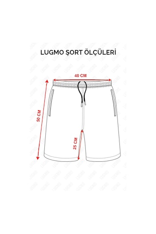 Lugmo Erkek Deniz Şortu Cepli Pamuklu Su Yitici Astarlı Parçalı Mavili Bs-243 Mavi