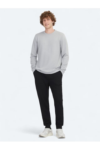 Kip Gri Bisiklet Yaka Sweatshirt Gri -