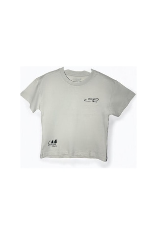 Jack Lions Erkek Bebek Pamuklu Sırtı Baskılı Skate T-shirt-15702 Taş
