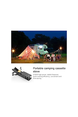 Lixada Süper Hafif Mini Cep Açık Pişirme Brülör Katlanır Siyah