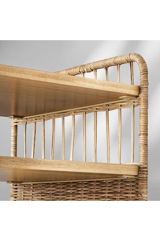 Yan Sehpa, Rattan, 37x53 Cm 1100 Koyu Ceviz