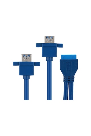 4994 Usb 3.0 19 20 Pin Dişi To 2X Anakart Panel Tipi Kablo