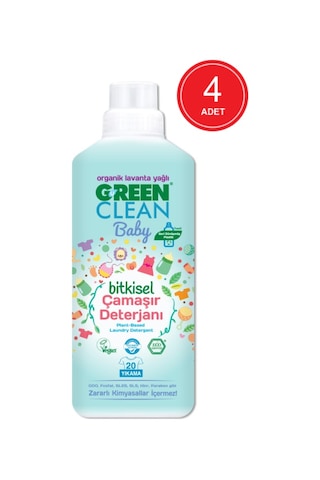 U Green Clean Baby Organik Lavanta Yağlı Bitkisel Çamaşır Deterjanı 4 x 1 L