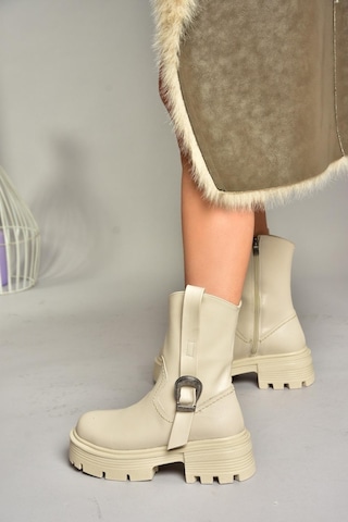 Fox Shoes T267096409 Bej Kalın Tabanlı Kadın Bot Bej-suni Deri Bej