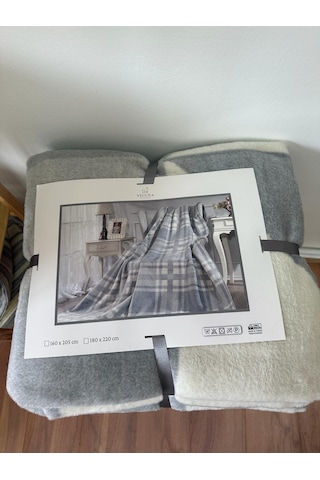 Lüks Peluş Battaniye Tek Kişilik Gri 160 x 220