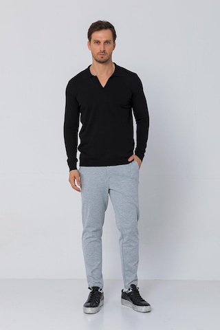 Erkek Regular Fit Düz Renk Polo Yaka Uzun Kollu Triko Kazak 001