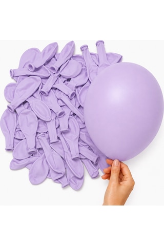 Lila Renk Lateks Makaron Balon 15 Cm - 10 Adet