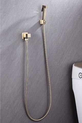 İsaoğlu Yapı Mat Gold Taharat Musluğu Antik Taharetmatik Antik Gold Taharat Musluk Seti Gold Altın