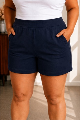 Sngl Tekstil Kadın Büyük Beden Kısa Şort S M L Xl 2xl 3xl 4xl 5xl 6xl 7xl 8xl 9xl Lacivert