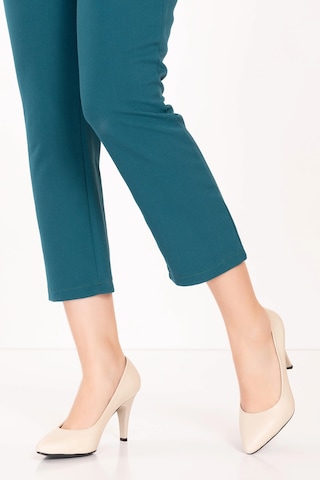 Gondol Hakiki Deri Stiletto-vdt.25 Krem