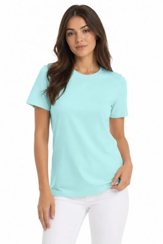 Modi T-shirt Bisiklet Yaka Slim Fit Likralı Tişört Günlük Basic Body - Turkuaz Açık Siyah