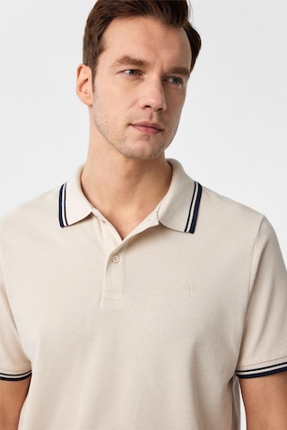 Süvari Bej Regular Armürlü Polo Yaka Tişört-37364 Bej