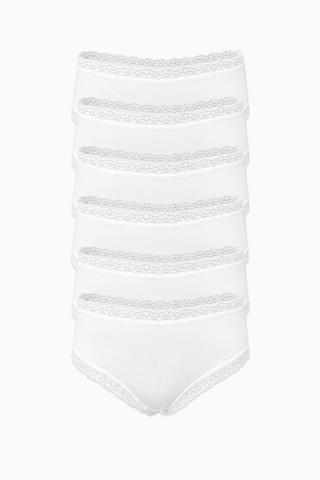 Malabadi Kadın 6'lı Paket Ultra Yumuşak Micro Modal Dantelli Slip Külot 6m700 Beyaz