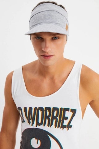 Erkek Uv Koruyuculu %100 Pamuklu Penye Tenis Golf Stil Vizör Şapka Siperlik - Tek Ebat / Açık Gri Açık Gri