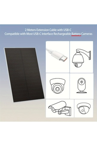 Xuweiwei Güneş Enerjili 8w Güvenlik Kamerası Şarj Cihazı Usb Uyumlu Ayarlanabilir Montaj Şarj Edilebilir Pil 4w 8w Çıkış Telefon Şarj Etmez
