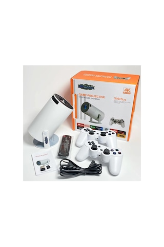 X10plus Android Projektör + Game Projector Ultra Hd 4k Ev Sinema Yansıtma Oyun Projeksiyon Cihazı