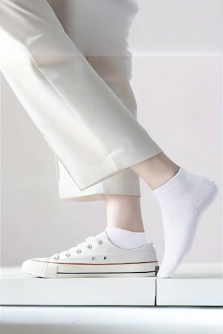 Hitit Socks Kadın 10 Çift Premium Kalite Yüksek Pamuklu Nefes Alan Patik Çorap Siyah-beyaz ASORTİ