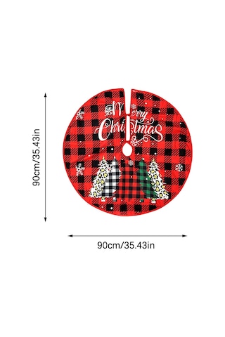 Xindoker Kırmızı Baskılı Noel Ağacı Etkili Noel Bayramı Dekorasyon Aksesuarı