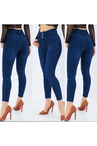 Esm Noche Yüksek Bel Likralı Jean Pantolon 90 Cm Lacivert