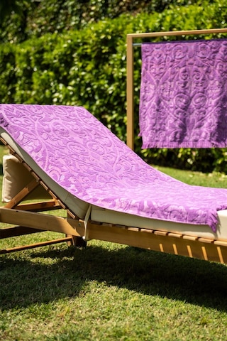 Menderes Home Cotton Collection Bukle Plaj Havlusu Saçaklı Mor-716