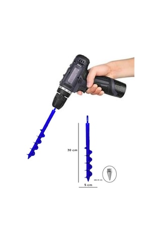 Matkap Uçlu Burgu Aleti Saksı Fide- Çiçek Dikme Burgusu 30x5 CM