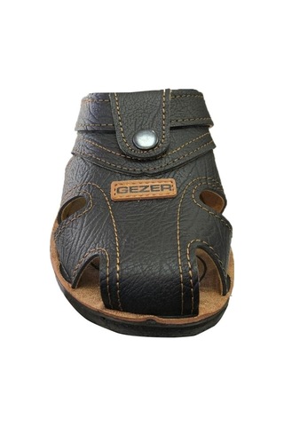 Gezer 9878 Siyah Erkek Günlük Anatomik Terlik Sandalet Siyah