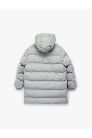 Koton Uzun Kollu Fermuarlı Oversize Kapşonlu Uzun Şişme Mont Gri 6wkg00026aw Gri