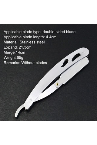 Sones Kuaför Vintage Jilet Paslanmaz Çelik Çift Taraflı Bıçak Tutucu Saç Kesimi Tıraşlı Kaş Bıçak Tutucu Gümüş