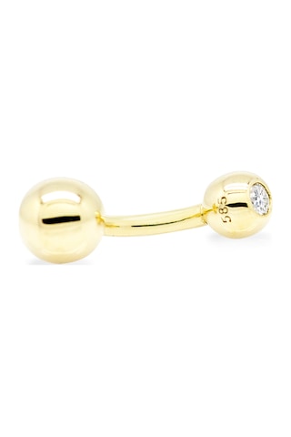 Altın Tektaşlı Büyük Top Göbek Piercing As131pc Altınsepeti Sarı