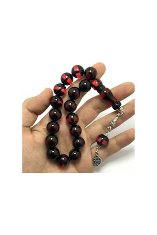 Kırmızı Sürmeli Efe Boy Toz Kehribar Tesbih