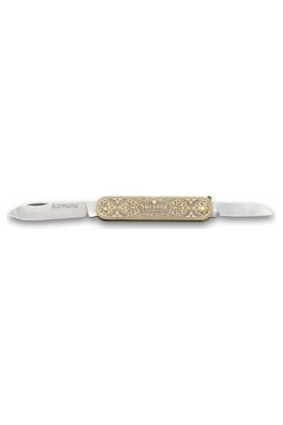 Sürbısa 61804 Pirinç İşlemeli Sürmene Kamp Çakısı 5,5 / 3,5 Cm - Çift Altın