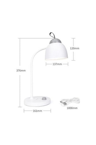 Wellhise Wd-6075 Dimmerli Led Ayarlanabilir Kablosuz Type-c Şarjlı Masa Lambası Beyaz