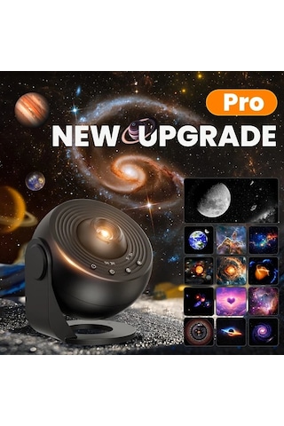 Honeybeeshop Fussıon 4k Hd Dünya Projektör Lambası Pro Siyah 13 Filtreli Usb Masa Lambası Ev Dekoru Uzay Temalı Aydınlatma Siyah