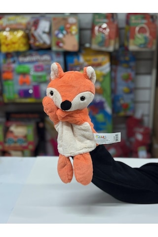 Peluş 25 Cm El Kuklası Turuncu Tilki Çok Renkli