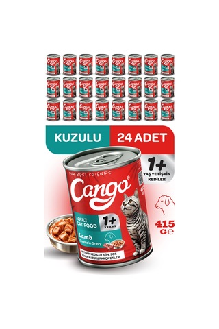 Cango Yetişkin Yaş Kedi Maması Kuzu Etli 415gr 24lü