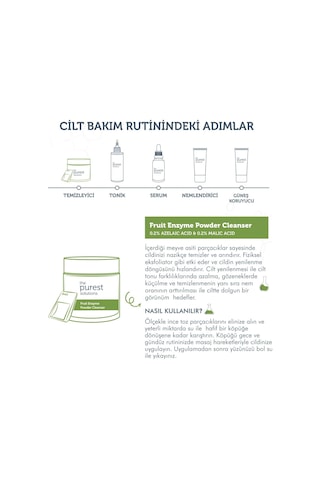The Purest Solutions Fruit Enzyme Powder Cleanser Meyve Asitleri İçeren Toz Temizleyici 55 G