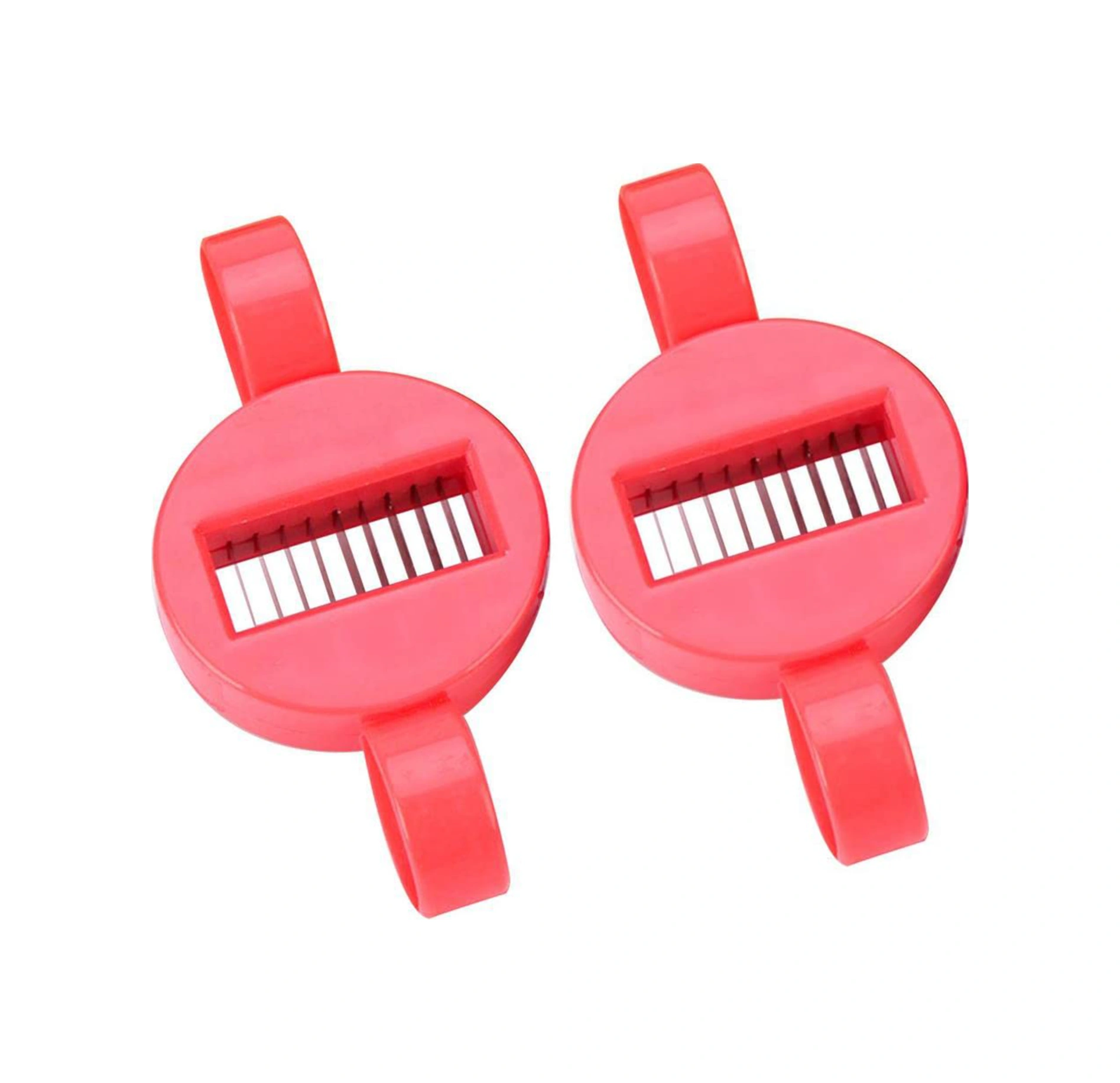 Xiyyadms 2 Adet Yeşil Fasulye Dilimleyici, Inox Bıçaklı Fransız Usulü Dilimleme Aleti, Mutfak Çok Fonksiyonlu Fasulye Kesici Kırmızı