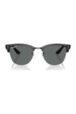 Ray-Ban Rb 0504s 670781 54 Clubmaster Reverse Polarize Unisex Kare Şeffaf Füme Kemik Güneş Gözlüğü Füme