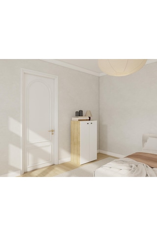 2 Kapaklı Çok Amaçlı Dolap Lefkas Meşe Lefkas Meşe