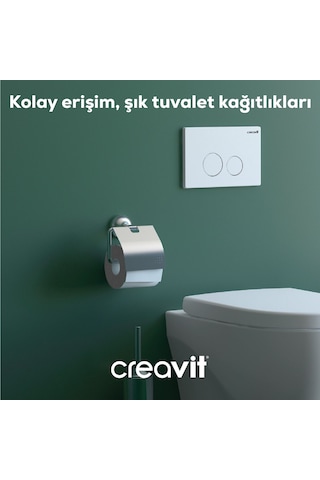 Creavit DR27015 Drop Geniş Kapaklı Kağıtlık Krom