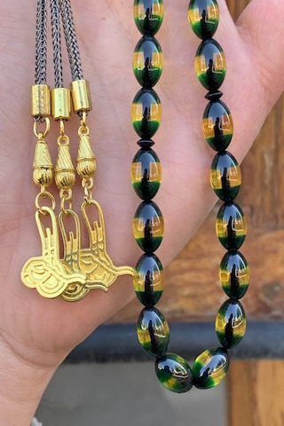 Erkek Sürmeli Toz Kehribar Tesbih Dgn1173