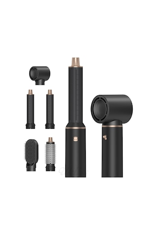 Tcherchi Çok İşlevli 5'i Bir Arada Gürültüsüz, Saç Kurutma Makinesi Saç Şekillendirici Seti Siyah