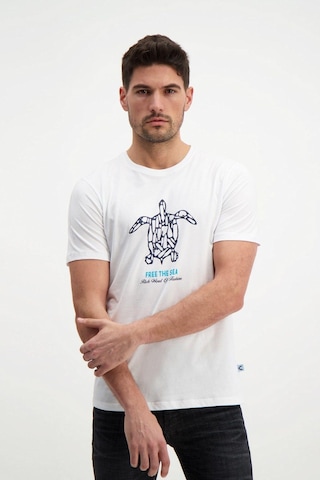 Rich Erkek Bisiklet Yaka T-shirt Beyaz