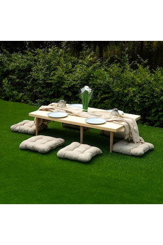 Katlanır Kamp, Piknik Ve Bahçe Masası 50x100 Cm - Ham Naturel Renk Çok Renkli