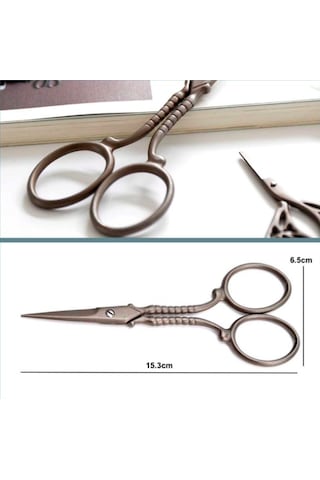 Omeniv Antika Tasarım Bronz Ton Viktoryen Makas