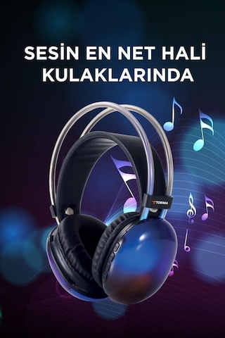 Torima HD-40 Kablosuz RGB Işıklı Bluetooth Kulak Üstü Kulaklık