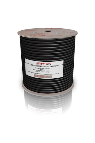 305 Metre Cat6 23awg Cat6 Kablo Outdoor Siyah Dış Mekan Cat6 Utp Kablo Zırhlı Cat6 Kablosu