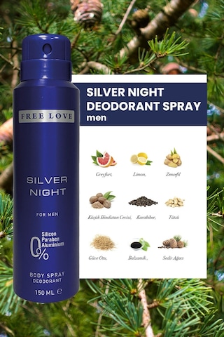 Free Love Silver Night Erkek Deodorant 6 x 150 ML